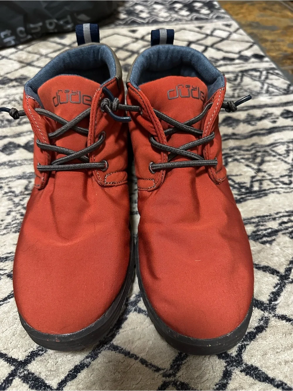 Kids Hey Dude Red/Orange Shoes Size: Y4-Y5